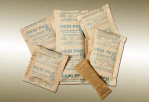 Pile of desiccant packets