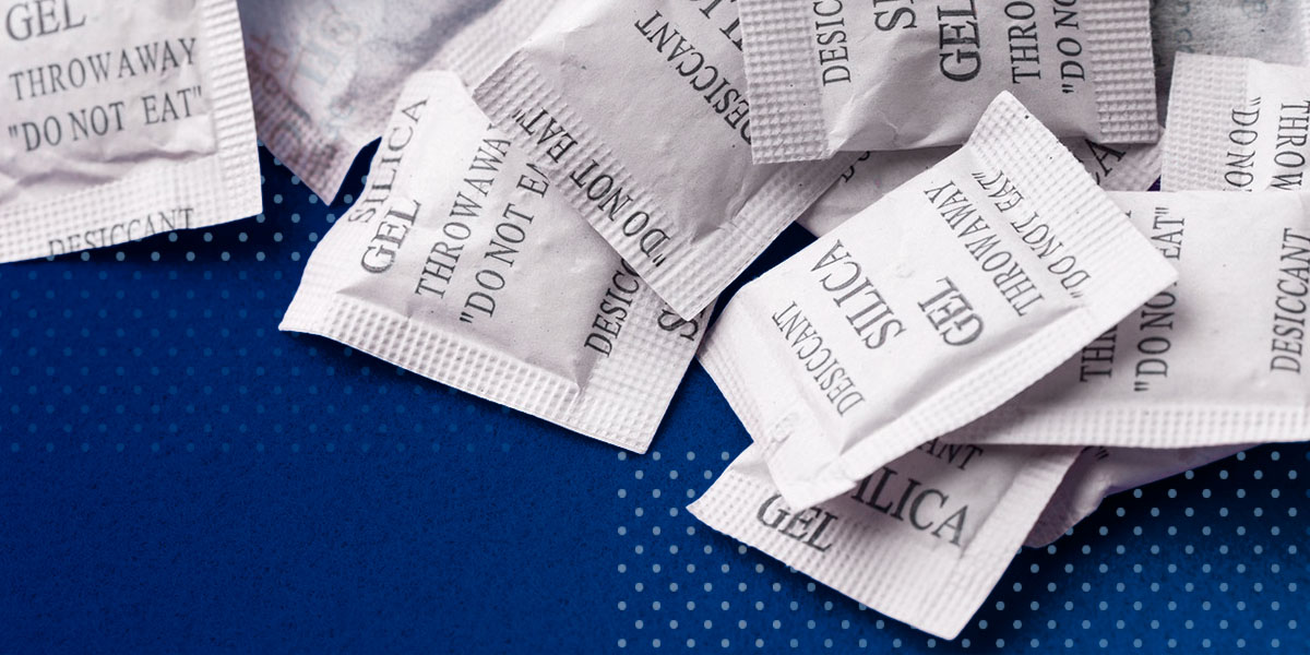You should save those silica gel packets that come with your purchases.  Here's why